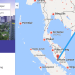 Bản đồ đường bay từ Hồ Chí Minh đi Kuala Lumpur