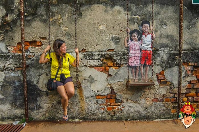 Nghệ thuật tranh tường 3D ở phố cổ George Town - Penang