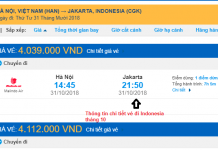 Giá vé máy bay đi Indonesia tháng 10/2018 từ các hãng hàng không