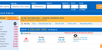 Giá vé máy bay đi Indonesia giá rẻ tháng 9/2018