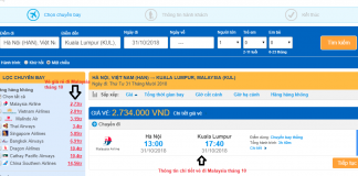 Giá vé máy bay đi Malaysia tháng 10/2018 từ các hãng hàng không