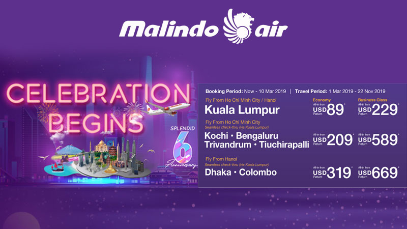 Khuyến mãi hấp dẫn từ Malindo Airlines